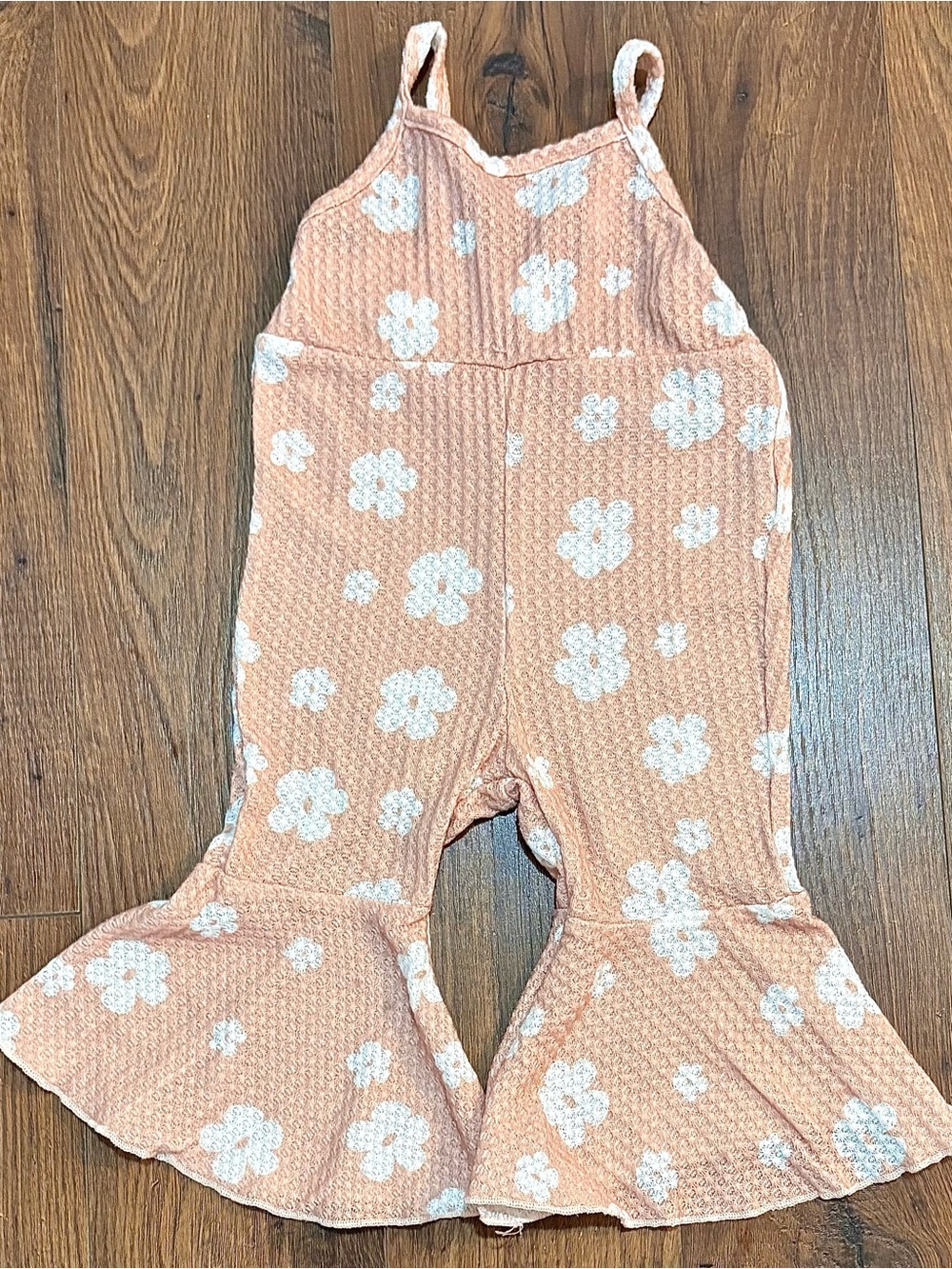 SHEIN Peach Floral Ruffle Romper